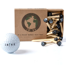 Load image into Gallery viewer, Matchstick Black Special Edition 70mm & 38mm Bamboo Golf Tees | 30pcs