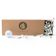 Load image into Gallery viewer, Swing Edition White & Green 70mm Bamboo Golf Tees | Choose from 30, 50 or 100pcs