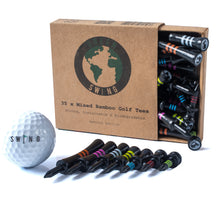 Load image into Gallery viewer, Mixed Bamboo Castle Golf Tees | 35pcs | Black Edition | All Sizes
