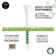 Load image into Gallery viewer, green swing white bamboo golf tees