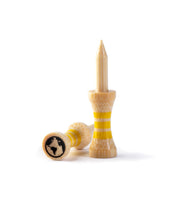 Load image into Gallery viewer, yellow bamboo castle golf tees