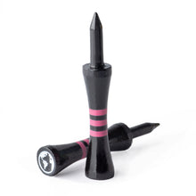 Load image into Gallery viewer, Black Limited Edition 60mm Bamboo Pink Castle Golf Tees | 20pcs