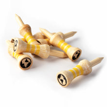 Load image into Gallery viewer, yellow bamboo castle golf tees
