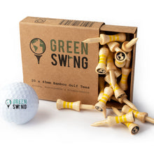 Load image into Gallery viewer, yellow bamboo castle golf tees