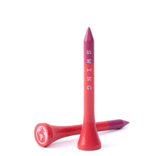Load image into Gallery viewer, Coral Edition 54mm Bamboo Golf Tees Maroon &amp; Purple | 30pcs
