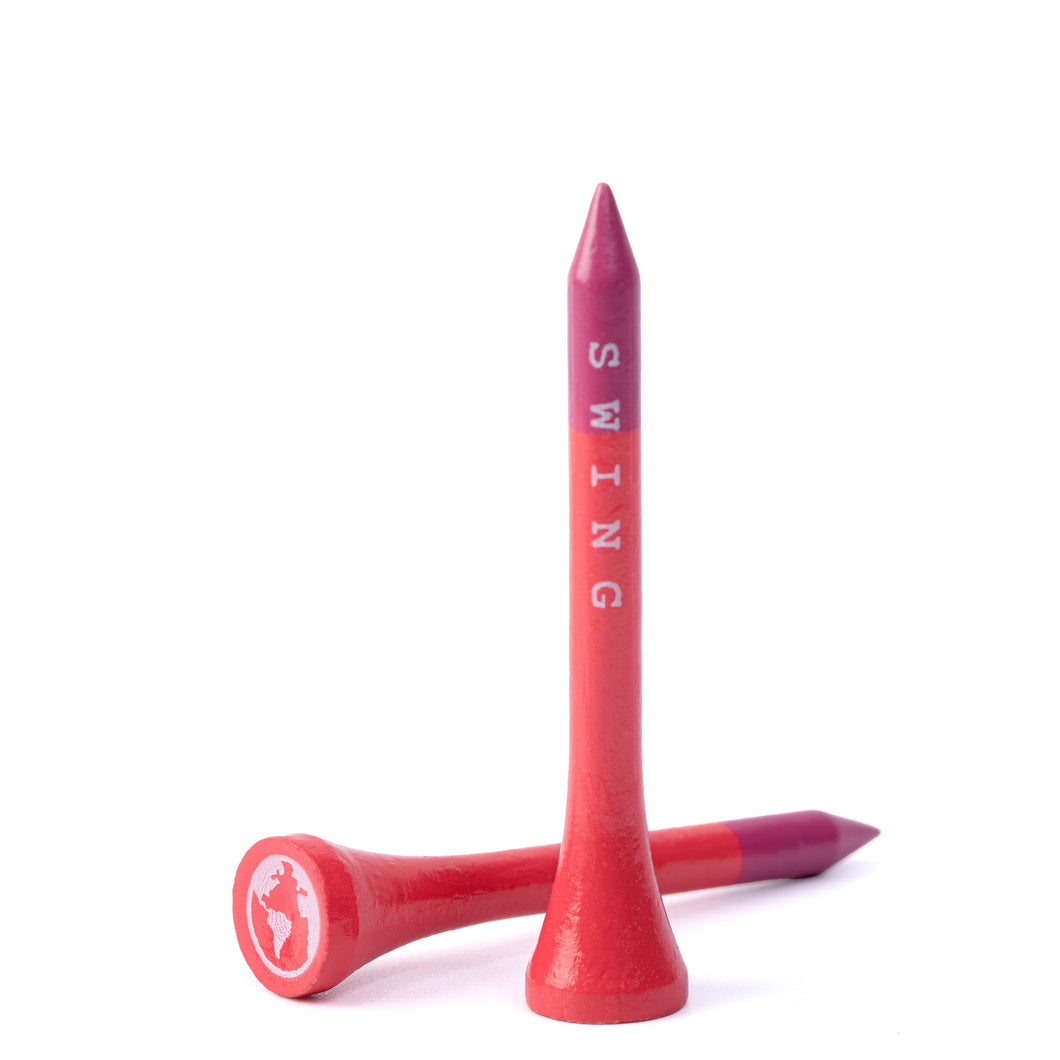 Coral Edition 54mm Bamboo Golf Tees Maroon & Purple | 30pcs