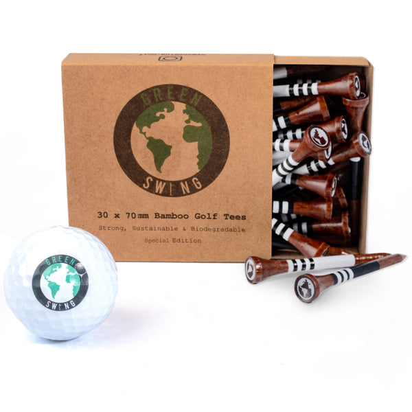 Vintage Special Edition 70mm Bamboo Golf Tees | 30pcs | White & Black