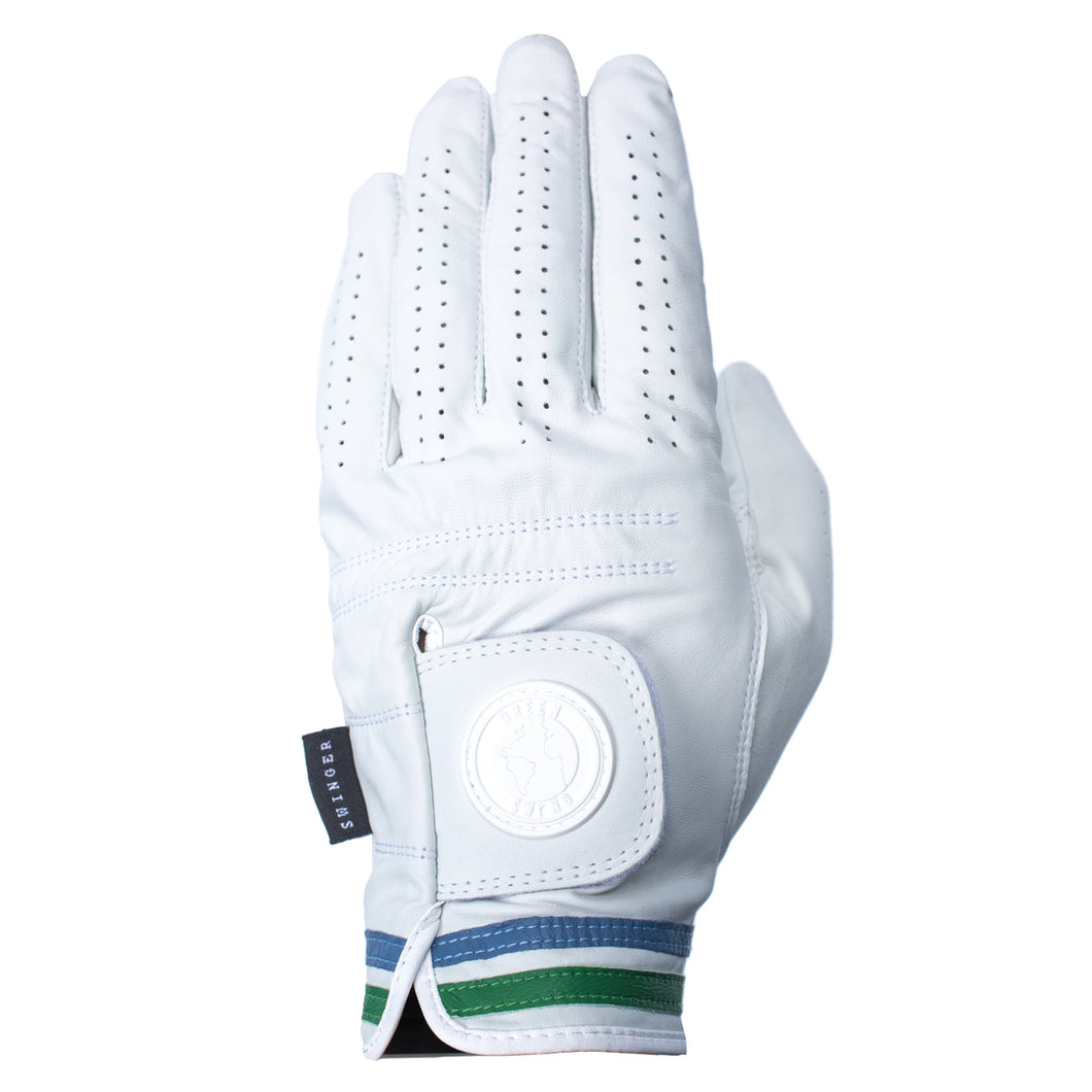 Blue & Green Stripe Cabretta Leather Golf Gove | High Quality Golf Glove