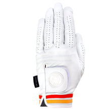 Load image into Gallery viewer, Orange &amp; Yellow Stripe Cabretta Leather Golf Gove | High Quality Golf Glove
