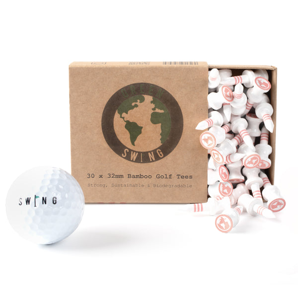 Breezy Limited Edition Red 32mm Bamboo Castle Golf Tees | 30pcs