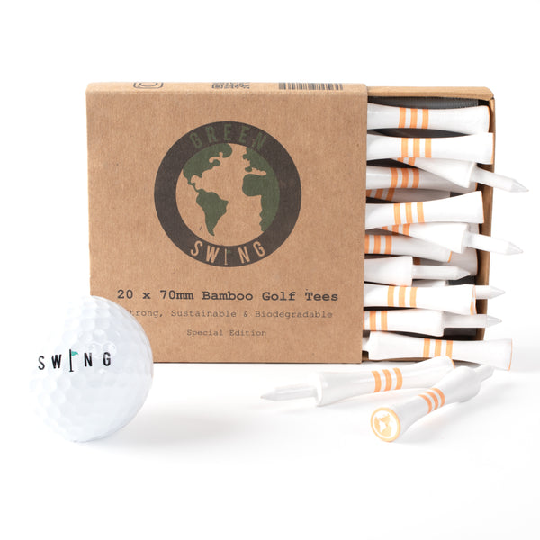 Breezy Limited Edition Orange 70mm Bamboo Castle Golf Tees | 20pcs