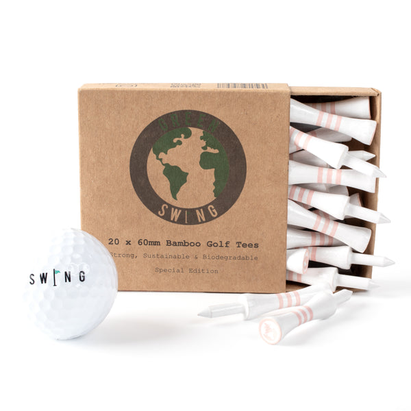 Breezy Limited Edition Pink 60mm Bamboo Castle Golf Tees | 20pcs