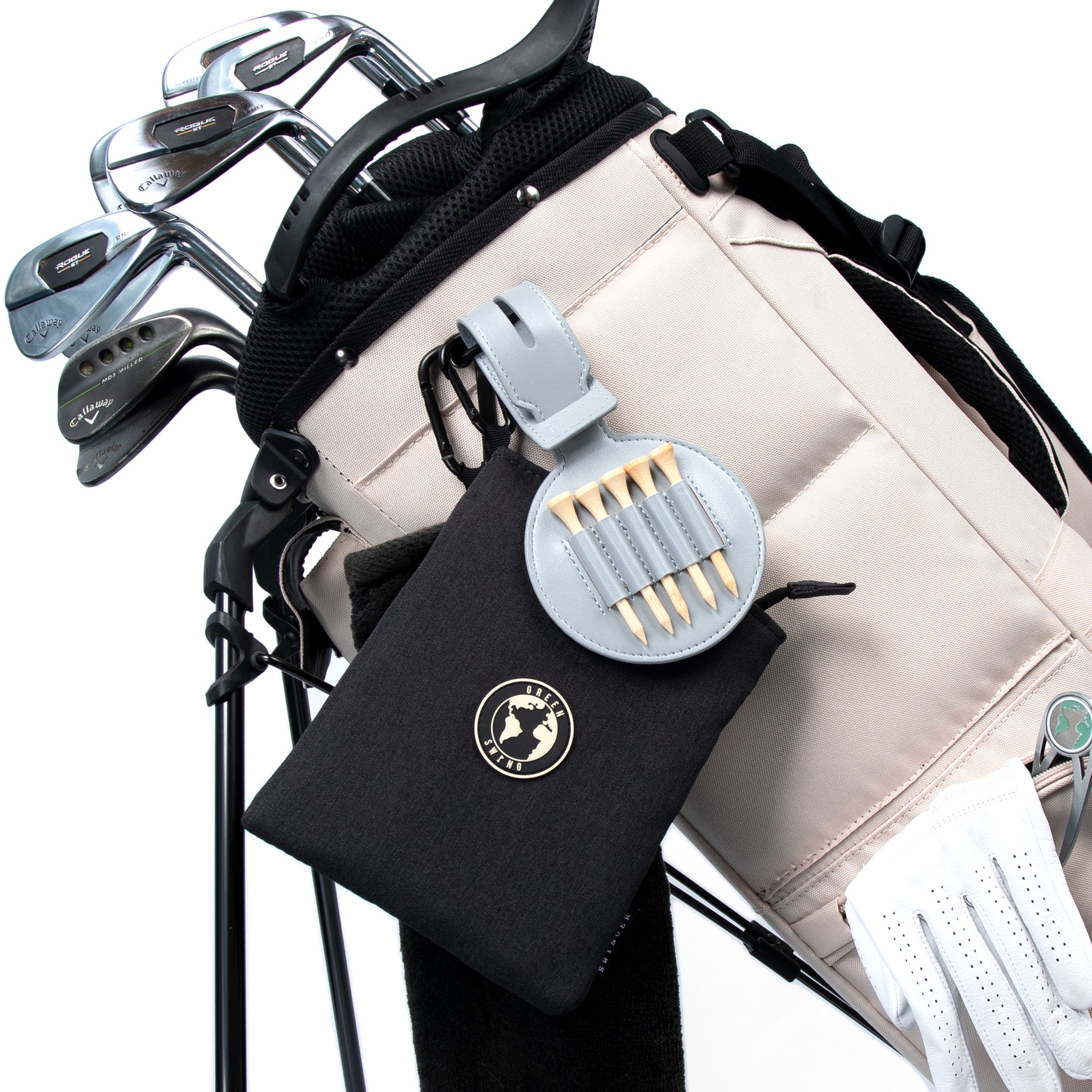 Golf Tees & Valuables Pouch | Black & Off-White Accessory Bag