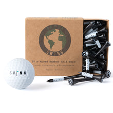 Load image into Gallery viewer, Send It Black &amp; White 70mm &amp; 38mm Bamboo Golf Tees | 30pcs
