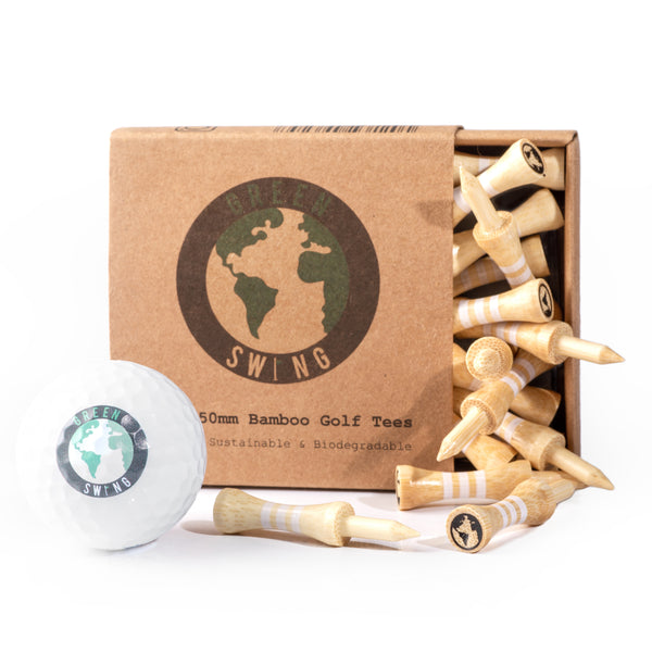 50mm Bamboo White Castle Golf Tees | 20pcs | Natural Edition