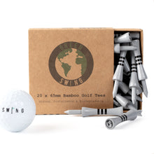 Load image into Gallery viewer, Grey 65mm Bamboo Castle Golf Tees providing a consistent 45mm tee height for drivers
