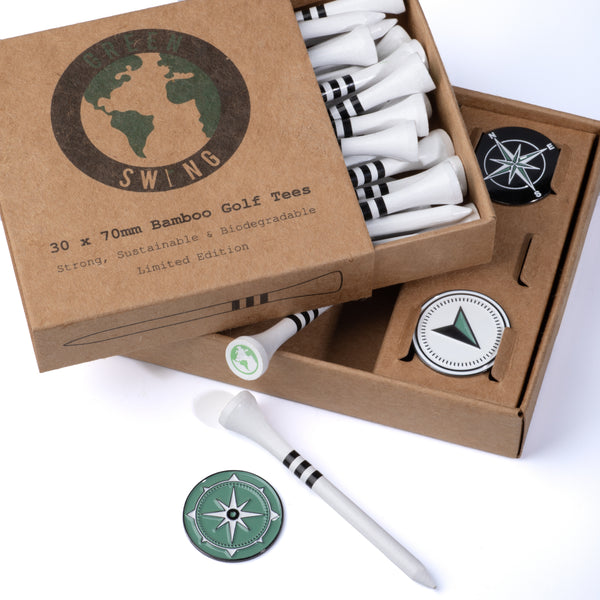 Bamboo Golf Tees & Golf Ball Markers | Gift Set