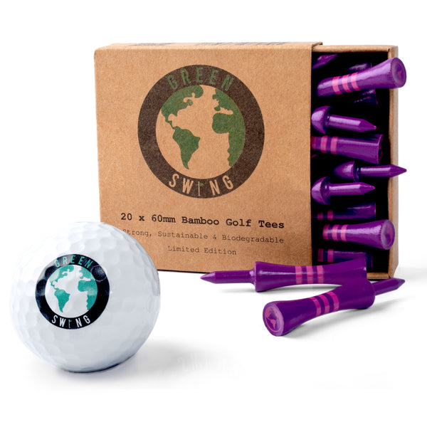 Purple Limited Edition 60mm Bamboo Pink Castle Golf Tees | 20pcs
