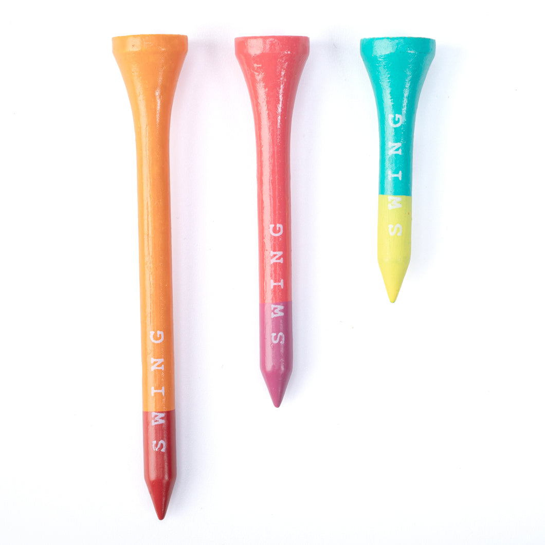 Coral Edition Mixed Sizes Bamboo Golf Tees | 30pcs