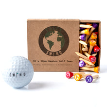 Load image into Gallery viewer, Matchstick 38mm Bamboo Golf Tees Red Yellow Purple Tips | 30pcs

