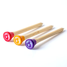 Load image into Gallery viewer, Matchstick 70mm Bamboo Golf Tees Red Yellow Purple Tips | 30pcs
