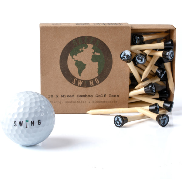 Matchstick Black Special Edition 70mm & 38mm Bamboo Golf Tees | 30pcs