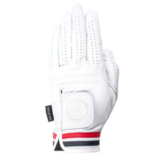 Load image into Gallery viewer, Red &amp; Black Stripe Cabretta Leather Golf Gove | High Quality Golf Glove
