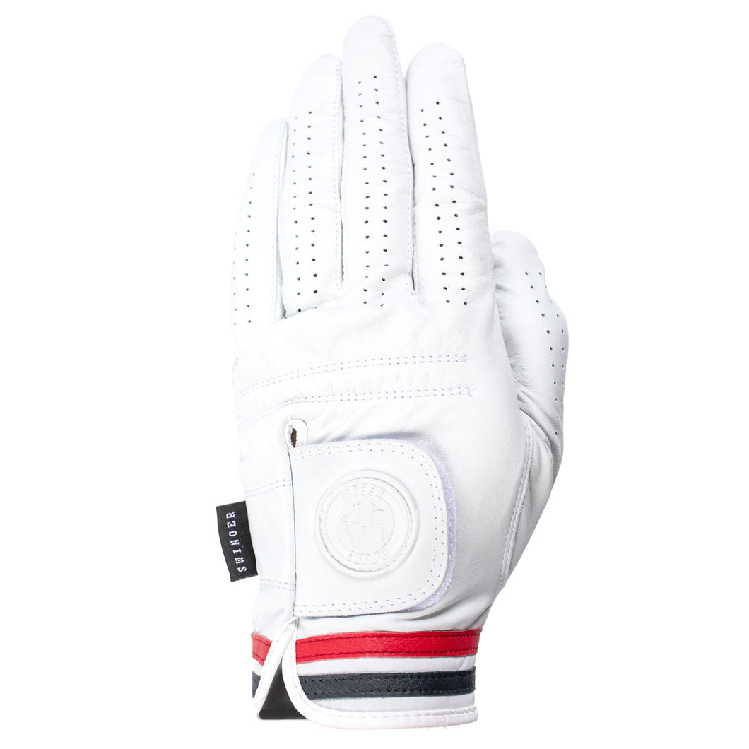 Red & Black Stripe Cabretta Leather Golf Gove | High Quality Golf Glove