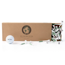 Load image into Gallery viewer, Swing Edition White &amp; Green 70mm Bamboo Golf Tees | Choose from 30, 50 or 100pcs
