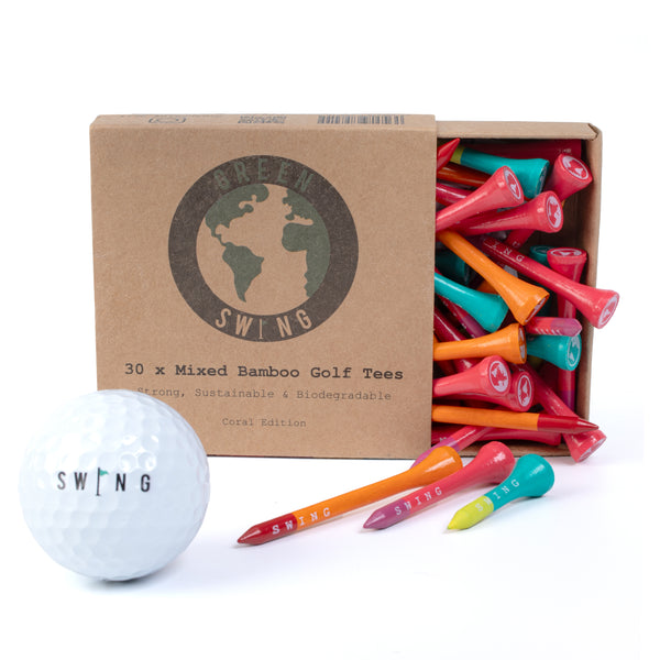 Coral Edition Mixed Sizes Bamboo Golf Tees | 30pcs