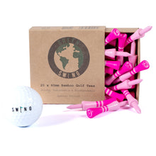 Load image into Gallery viewer, Ombre Limited Edition 60mm Bamboo Pink Castle Golf Tees | 20pcs
