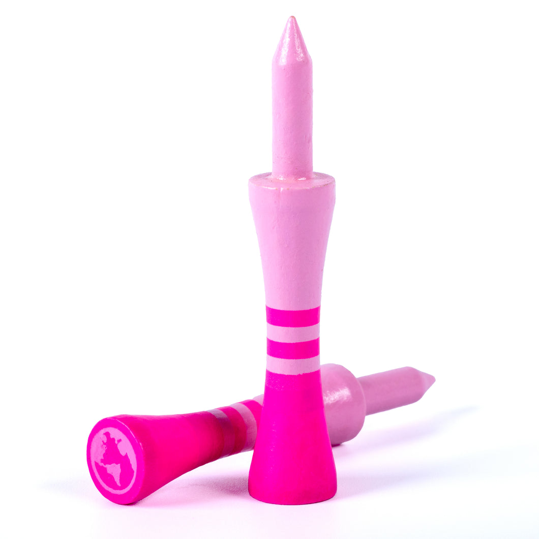 Ombre Limited Edition 60mm Bamboo Pink Castle Golf Tees | 20pcs