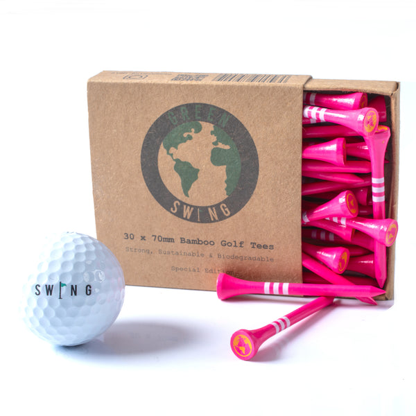Pink Limited Edition 70mm Bamboo Golf Tees | 30pcs
