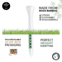 Load image into Gallery viewer, green swing white bamboo golf tees
