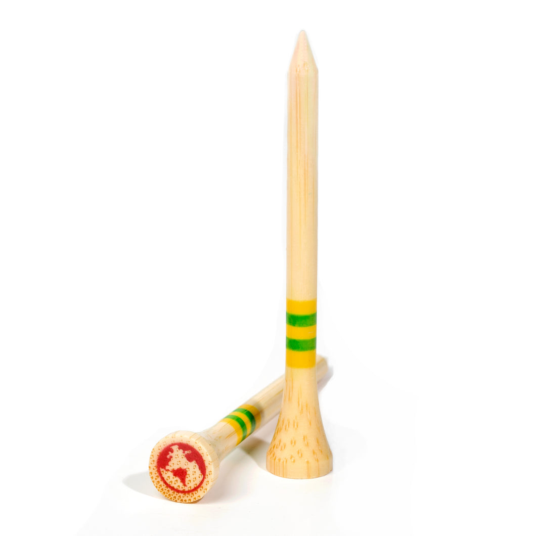 Limited Edition 70mm Bamboo Golf Tees - Green Swing
