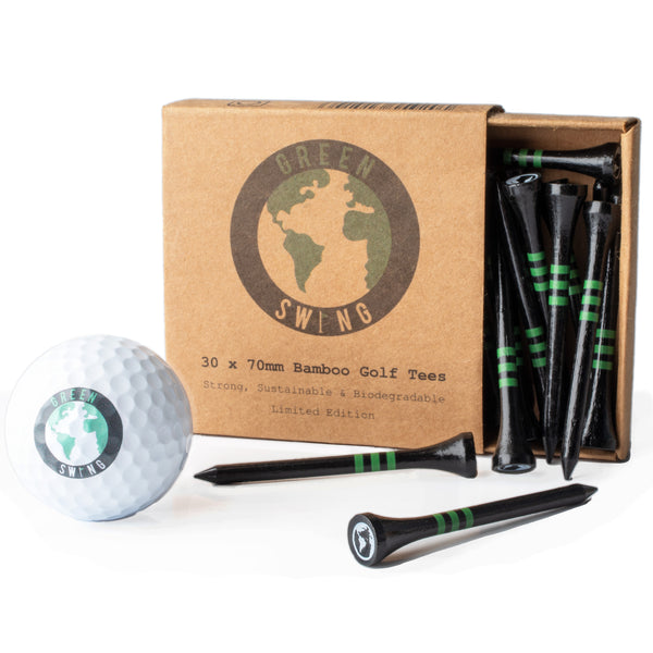 Black Limited Edition 70mm Bamboo Golf Tees | 30pcs