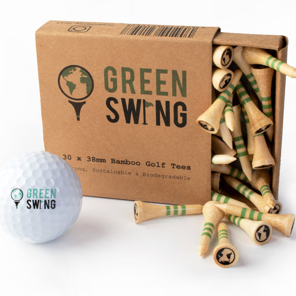 38mm Bamboo Golf Tees - Green Swing