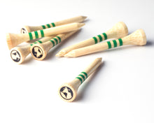 Load image into Gallery viewer, 54mm Bamboo Golf Tees - Green Swing
