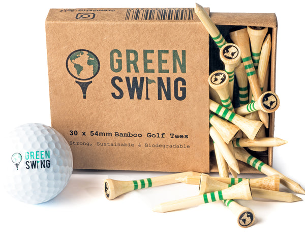 54mm Bamboo Golf Tees - Green Swing