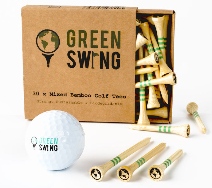 Mixed Bamboo Golf Tees - Green Swing