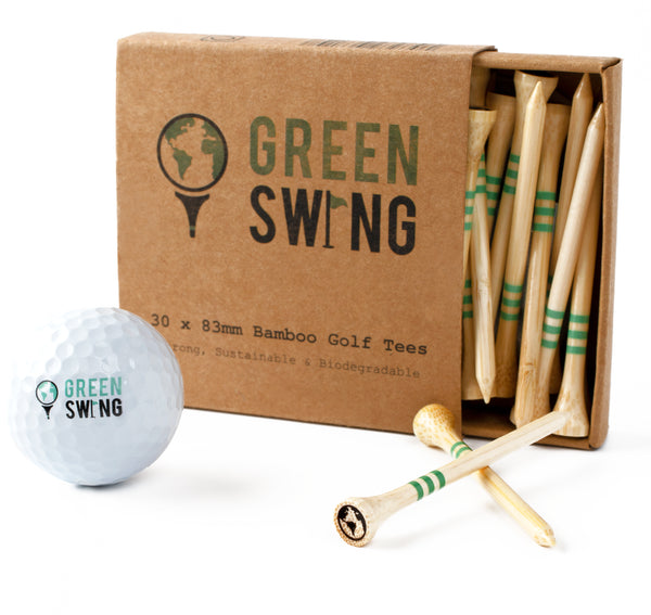 83mm Bamboo Golf Tees - Green Swing