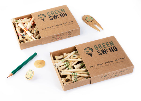 Bamboo Golf Tees & Accessory Gift Box - Green Swing